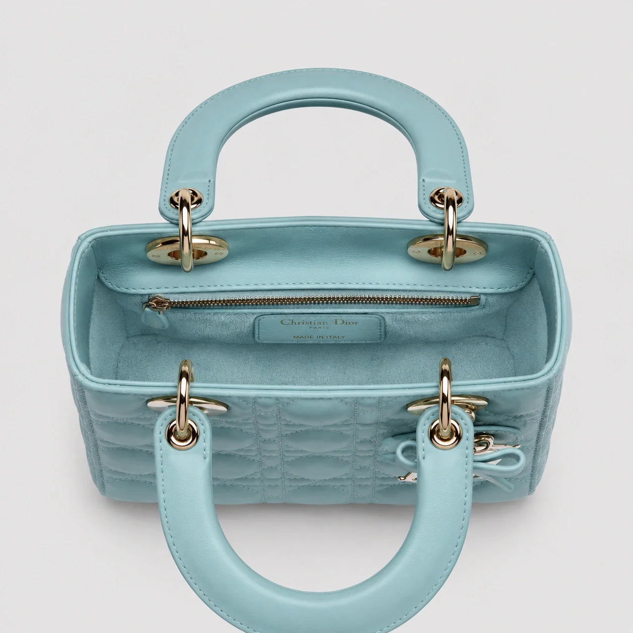 Lady Dior Cannage Lammleder Turmalinblau — Größenvergleich | Luren Authentisch