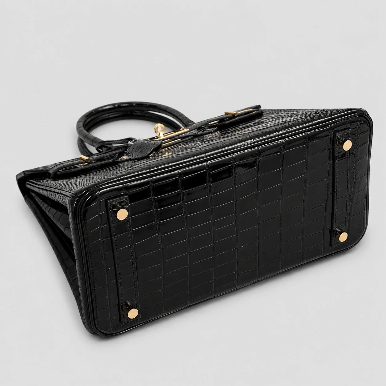 Hermès Birkin 30 Croco Porosus Noir Palladium — Beschläge Detailansicht | Luren Authentisch