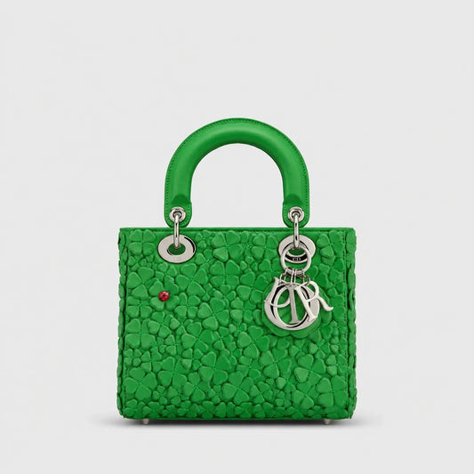 Lady Dior Clover Allover Lammleder Lucky Green — Hauptansicht Vorderseite | Luren Authentisch